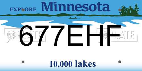 677EHF Minnesota License Plate