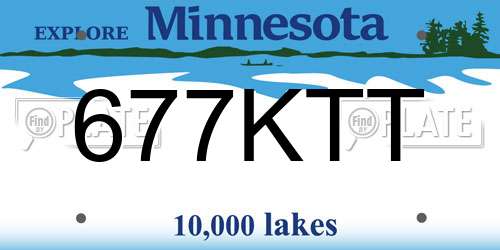 677KTT Minnesota License Plate