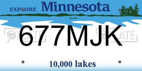 677MJK Minnesota License Plate