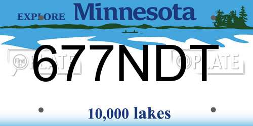 677NDT Minnesota License Plate