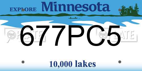 677PC5 Minnesota License Plate