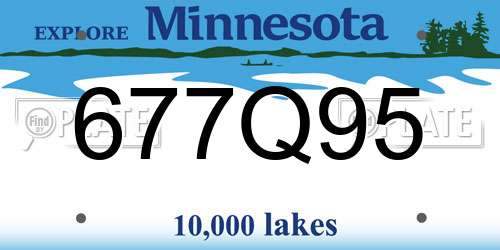 677Q95 Minnesota License Plate