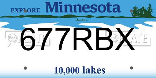 677RBX Minnesota License Plate