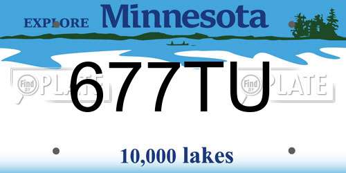 677TU Minnesota License Plate