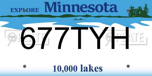 677TYH Minnesota License Plate