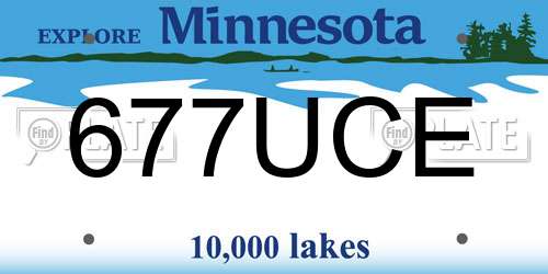 677UCE Minnesota License Plate