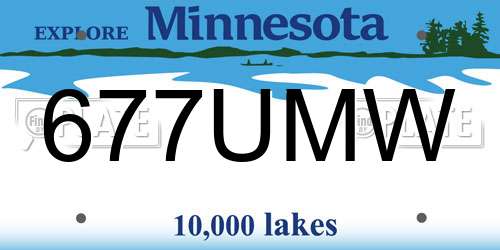 677UMW Minnesota License Plate