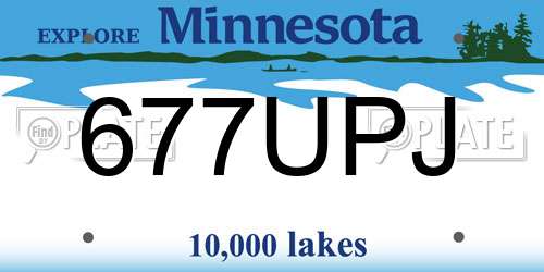 677UPJ Minnesota License Plate
