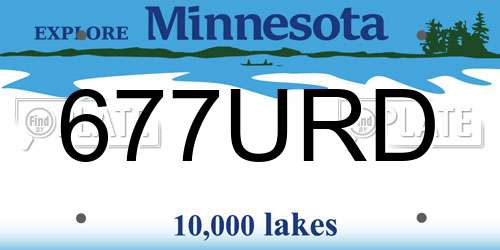 677URD Minnesota License Plate