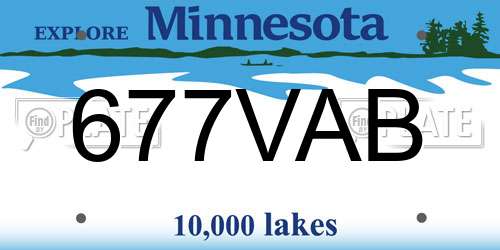 677VAB Minnesota License Plate