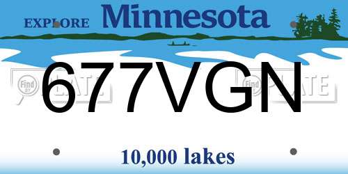 677VGN Minnesota License Plate
