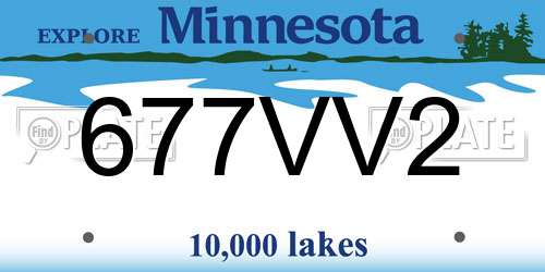 677VV2 Minnesota License Plate