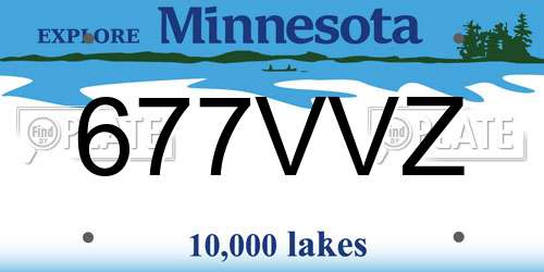 677VVZ Minnesota License Plate