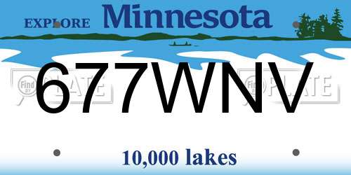 677WNV Minnesota License Plate