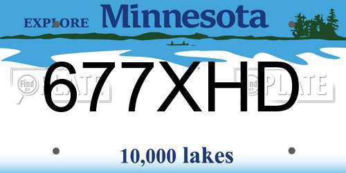 677XHD Minnesota License Plate