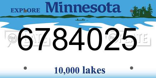 6784025 Minnesota License Plate