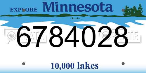 6784028 Minnesota License Plate
