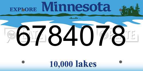 6784078 Minnesota License Plate