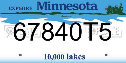 67840T5 Minnesota License Plate