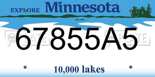 67855A5 Minnesota License Plate