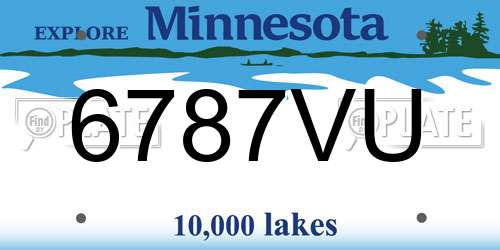 6787VU Minnesota License Plate
