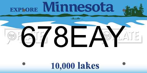 678EAY Minnesota License Plate