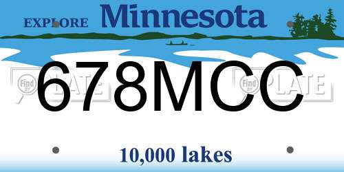 678MCC Minnesota License Plate