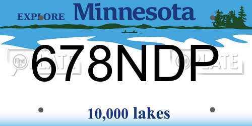 678NDP Minnesota License Plate