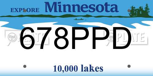 678PPD Minnesota License Plate