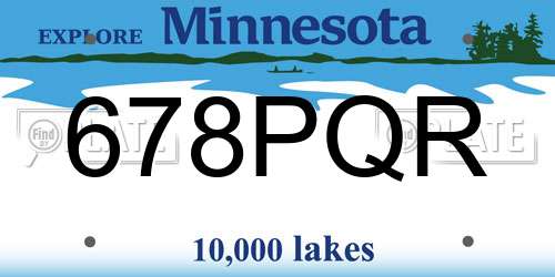 678PQR Minnesota License Plate