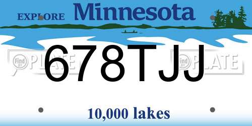 678TJJ Minnesota License Plate