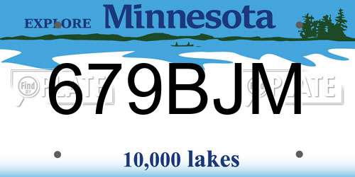 679BJM Minnesota License Plate