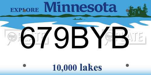 679BYB Minnesota License Plate
