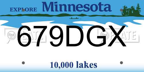 679DGX Minnesota License Plate