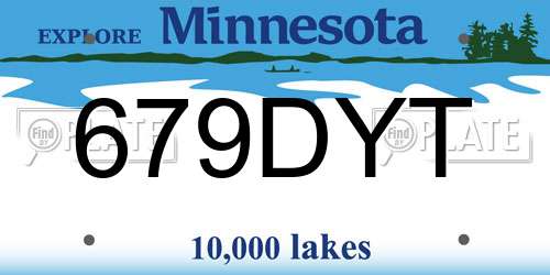 679DYT Minnesota License Plate