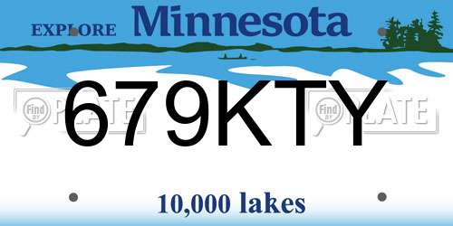 679KTY Minnesota License Plate
