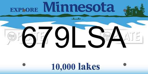 679LSA Minnesota License Plate