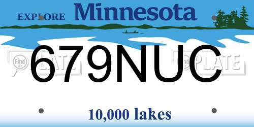 679NUC Minnesota License Plate