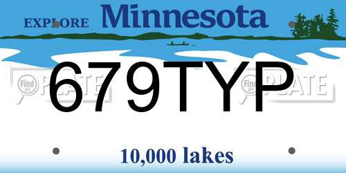 679TYP Minnesota License Plate