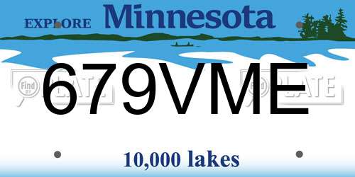 679VME Minnesota License Plate