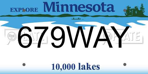 679WAY Minnesota License Plate