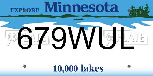 679WUL Minnesota License Plate
