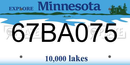 67BA075 Minnesota License Plate