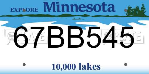 67BB545 Minnesota License Plate