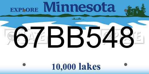 67BB548 Minnesota License Plate