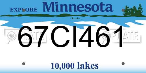 67CI461 Minnesota License Plate