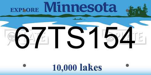 67TS154 Minnesota License Plate