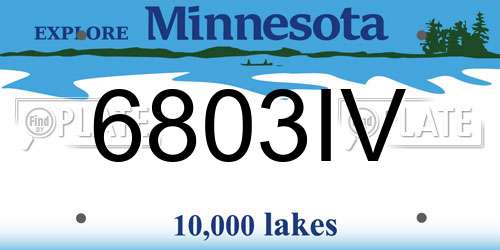 6803IV Minnesota License Plate