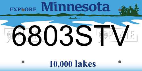 6803STV Minnesota License Plate
