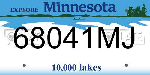 68041MJ Minnesota License Plate